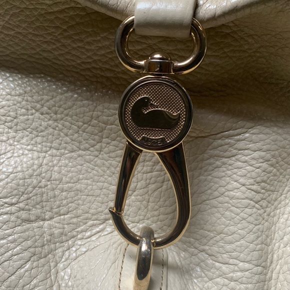 Dooney & Bourke Pebble Grain Logo Lock Bag - Bone - Picture 10 of 14